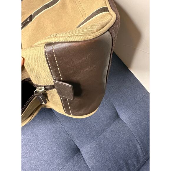 Coach Heritage Web Canvas Weekender Duffle Bag Carry On Travel 20" Tan F70582 - Picture 15 of 16